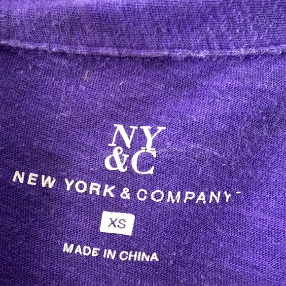 New York and company XS deep purple button up button front collared shirt blouse - Picture 13 of 17